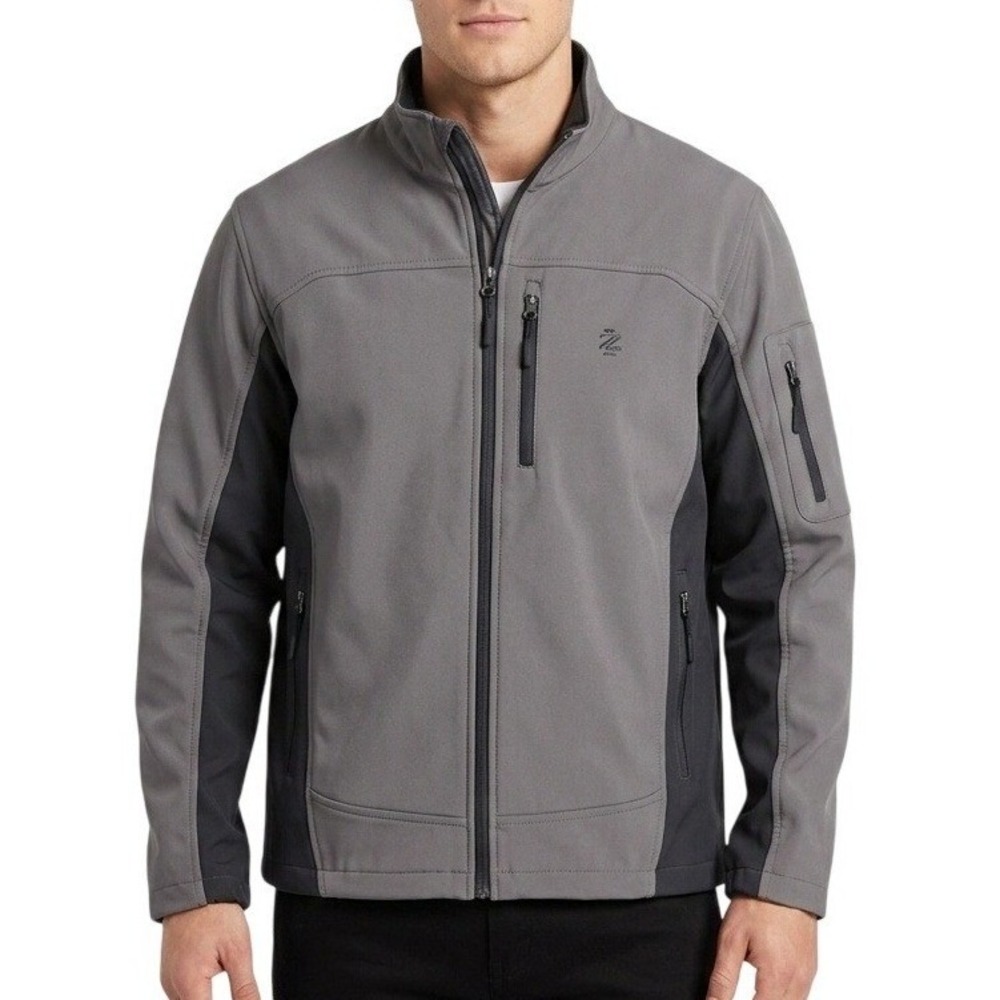 IZOD Softshell Jacket Mens‎ XXL Gray Full Zip PerformX Athletic Windbreaker